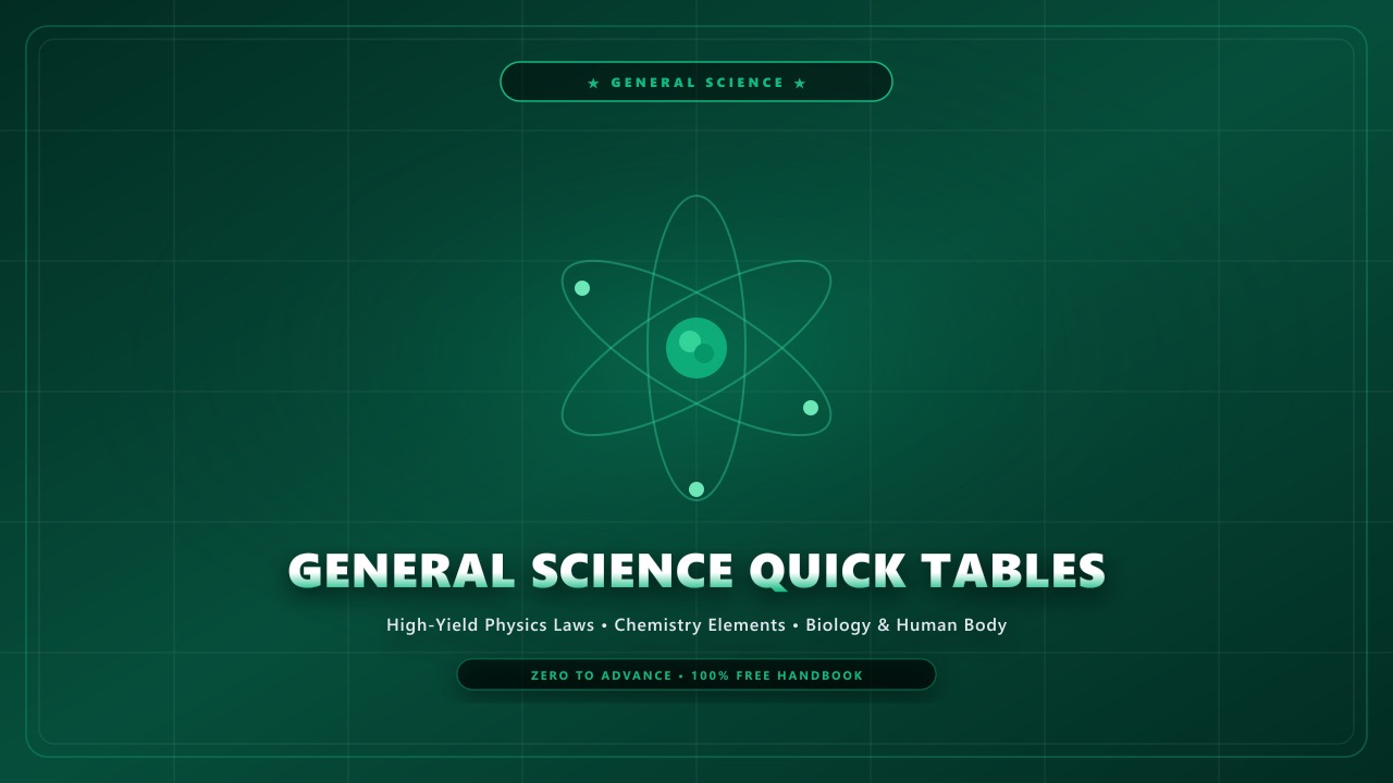 General Science Facts & Quick Tables